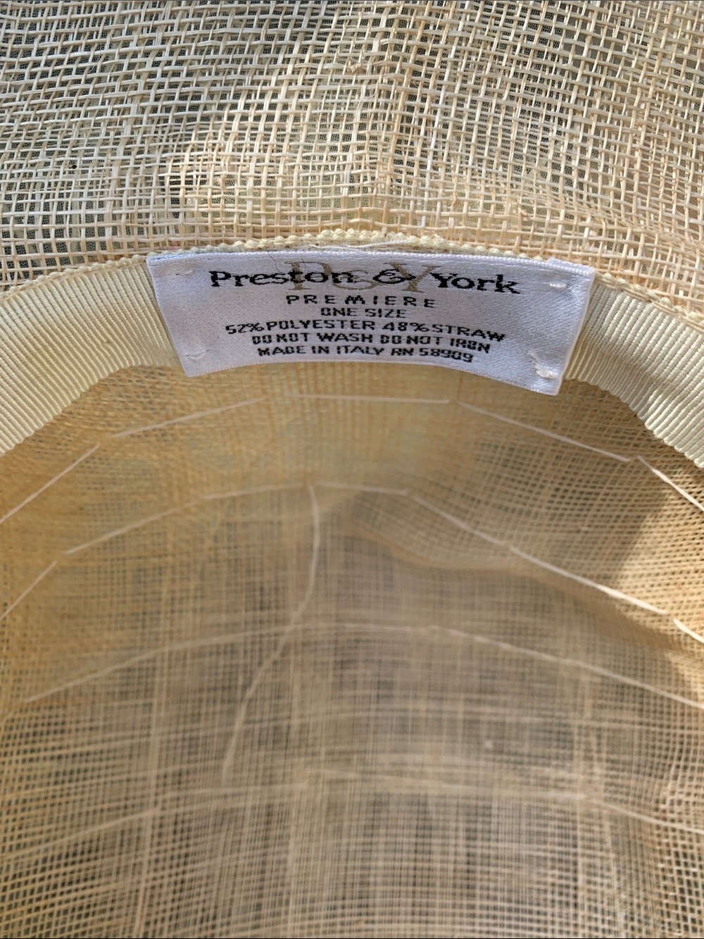 Vintage Wide-Brim Straw Hat in Soft Ivory - Picture 4 of 6